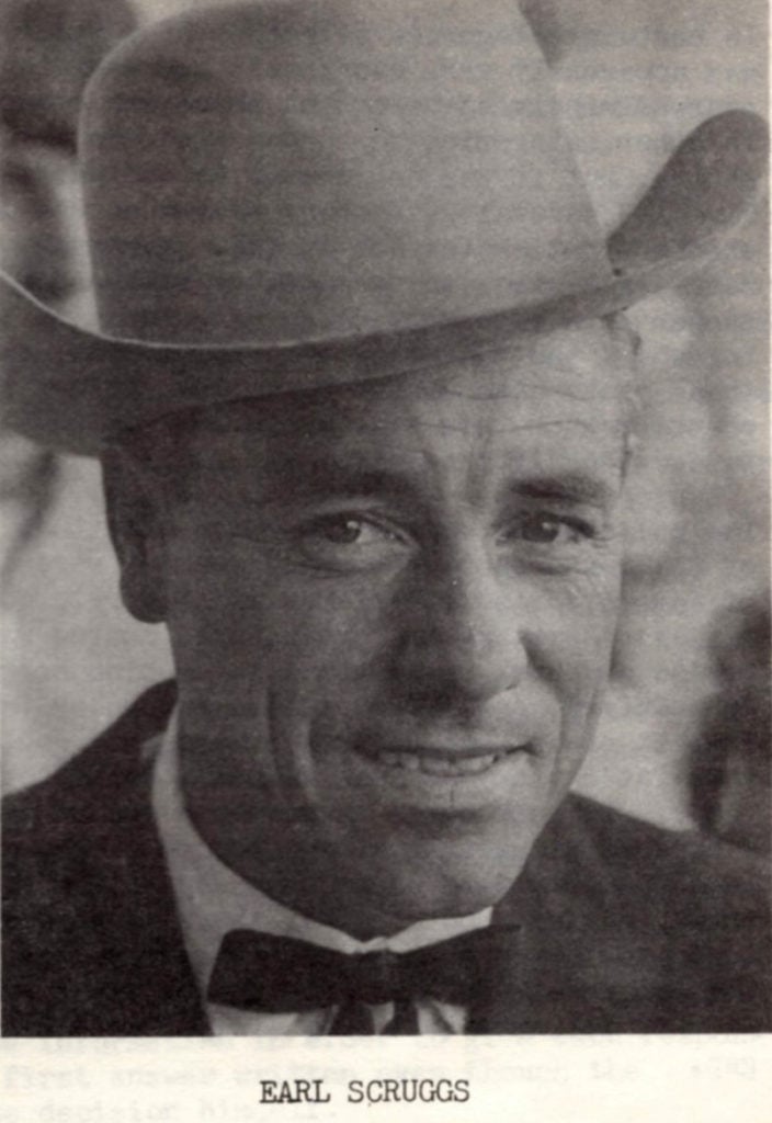 Newspaper clipping of Earl Scruggs