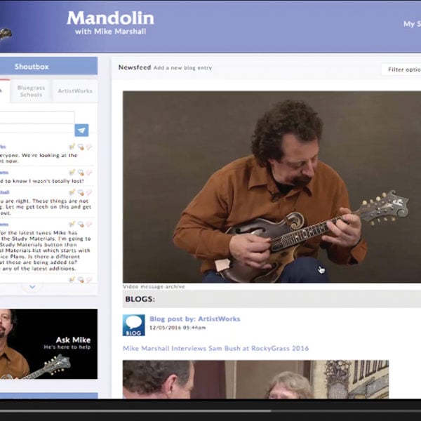 Mandolin with Mike Marshall website screenshot