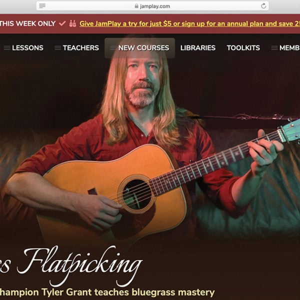 Screenshot of Bluegrass Flatpicking website