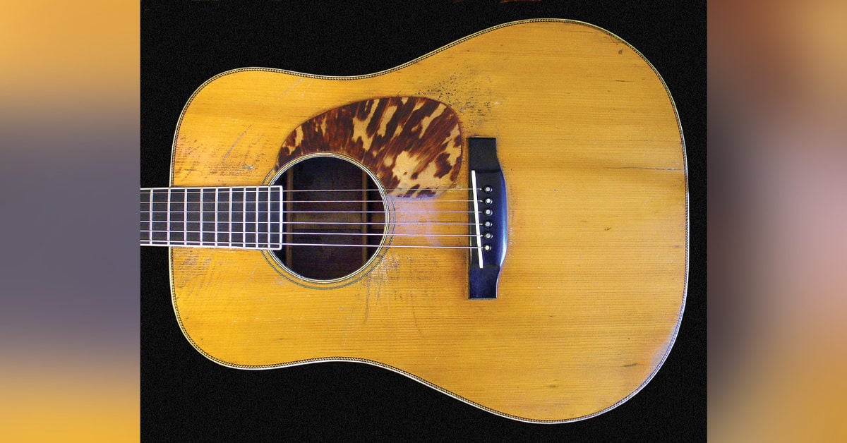 Tony Rice’s 1935 Martin D-28 herringbone guitar, serial #58957. Photo by Art Dudley