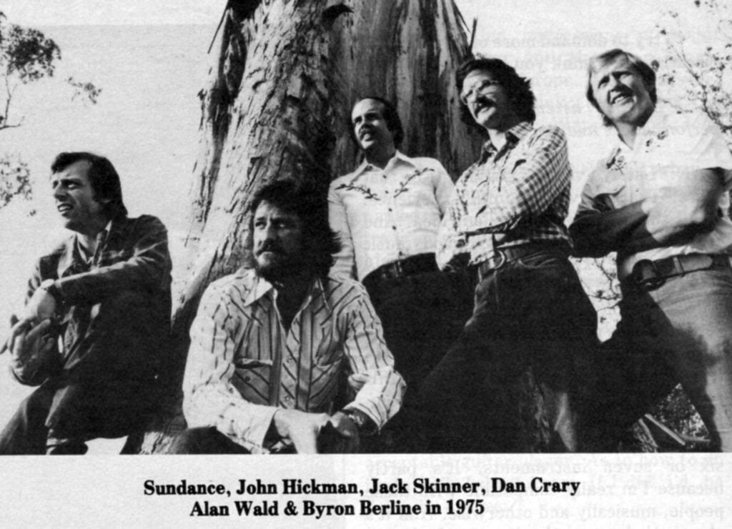 Sundance, John Hickman, Jack Skinner, Dan Crary, Alan Wald & Byron Berline in 1975