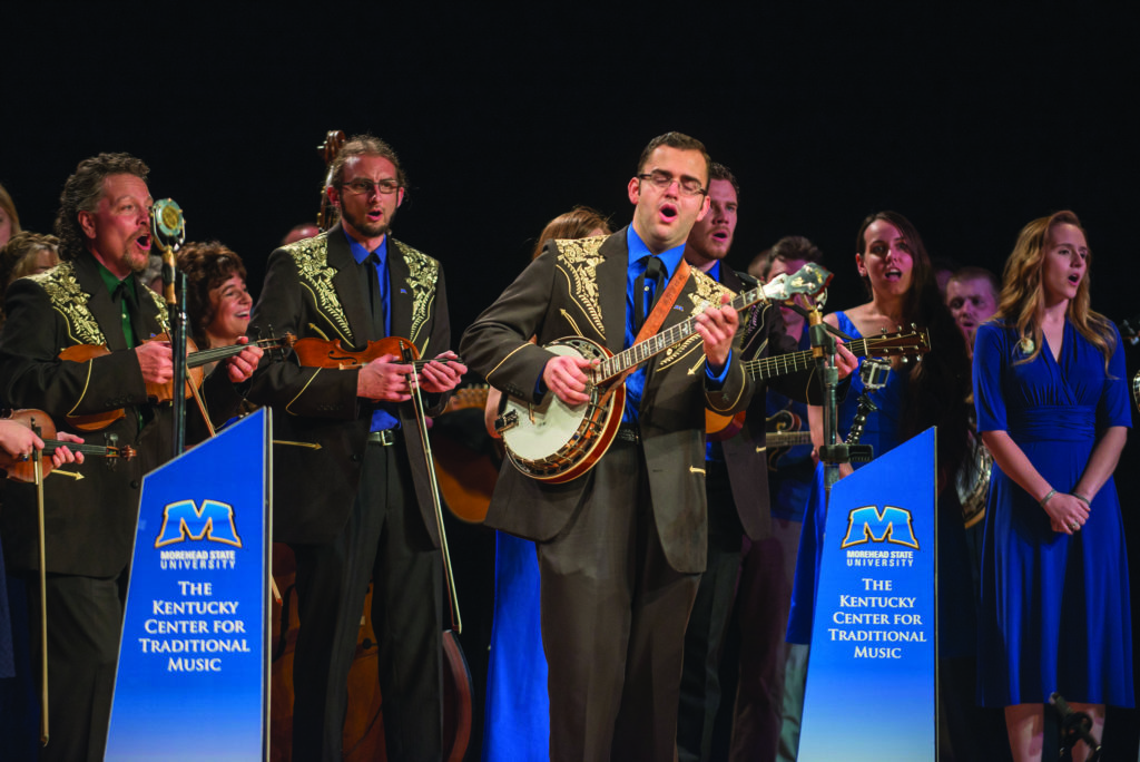 Kentucky Center for Traditional Music students and faculty share the stage at a “Sounds Of Our Heritage” semester finale concert.
Photo by John Flavell
