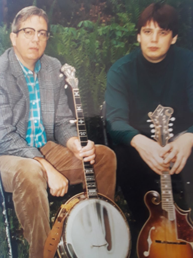 Father and son, Bob and little Zeke Hutchison in 1990