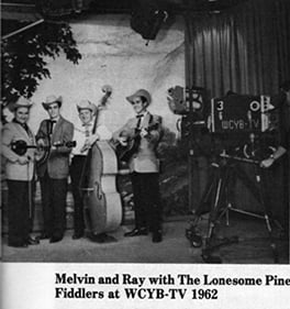 Melvin and Ray with The Lonesome Pine Fiddlers at WCYB-TV 1962.
