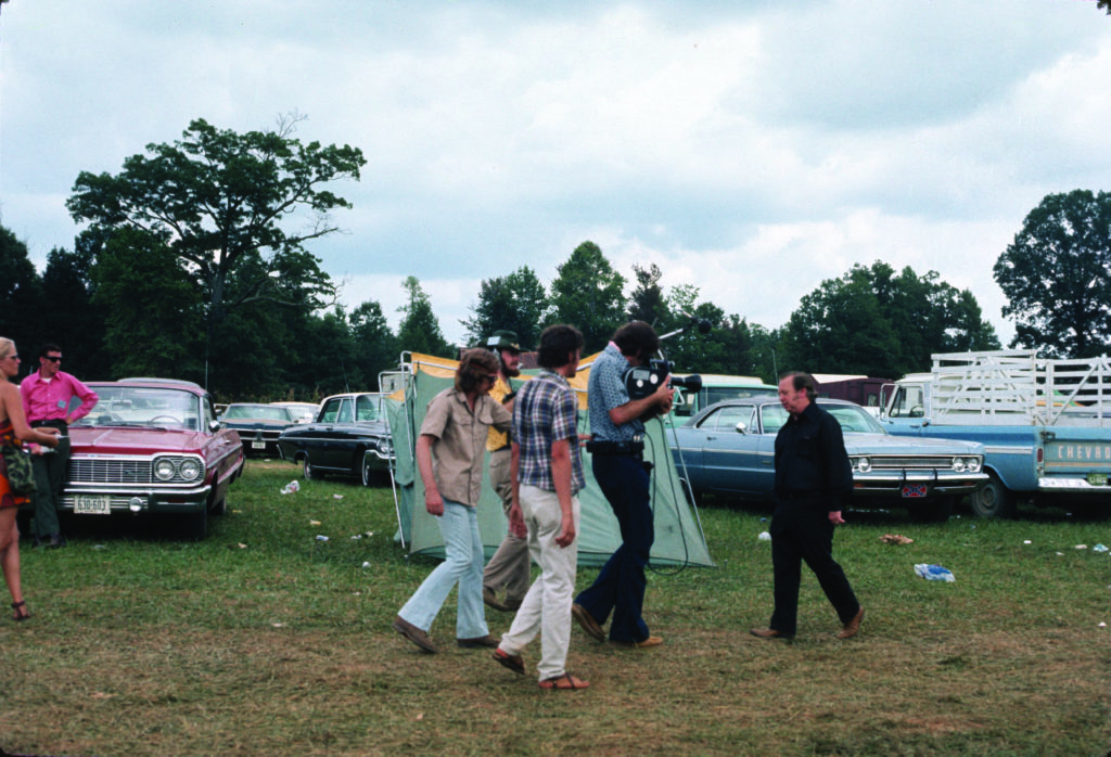 Carlton Haney being filmed for Bluegrass Country Soul, Blue Grass Park, 1971 // Photo by Sheila Murawski