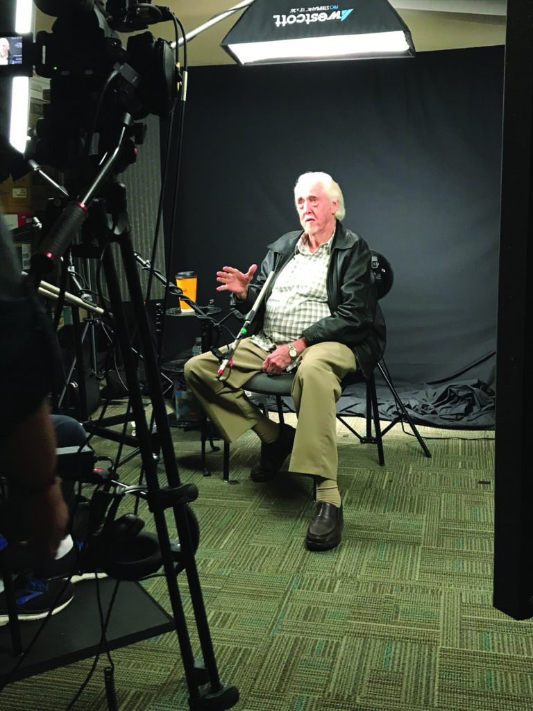 JD Crowe being interviewed for the Bluegrass Video Oral History Project. Photo by Chris Joslin