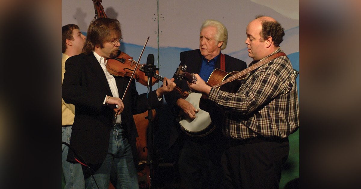 Ron Stewart, J.D. Crowe, and Rickey Wasson in Asheville, NC in February 2004
